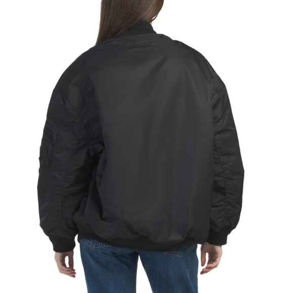HUDSON Black Oversized Bomber Jacket - Picture 2 of 2